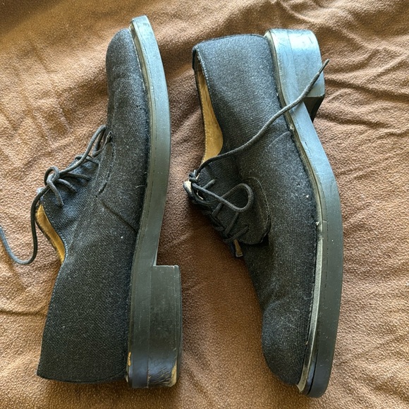 Preowned vintage Coach New York Grey Flannel Laced Loafers 10 B. - Picture 5 of 11